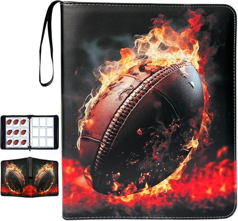 Anvoago Football Card Binder with Sleeves, 900 Pockets Trading Card Holder, Card Storage Organizer Case Compatible with Trading Card and Other Sports Cards - Image 1